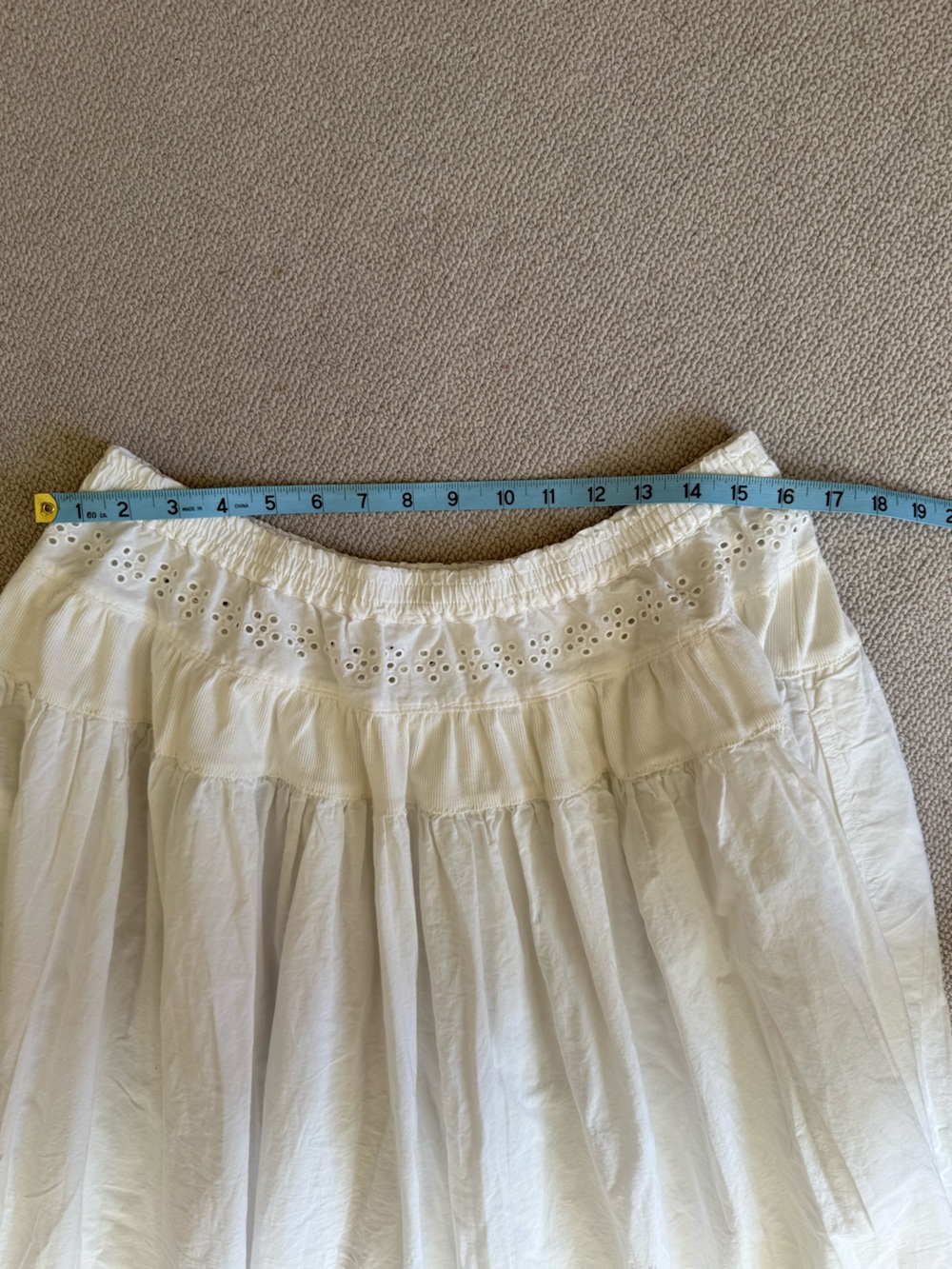 New Free People Eyelet Gesibelle Maxi Skirt In Clean Ivory M - Picture 7 of 8